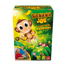 De voorkant van de doos van het kinderspel Banana Joe