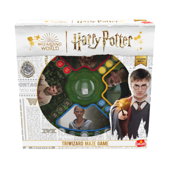 De voorkant van de doos van het strategische bordspel Harry Potter TriWizard Maze