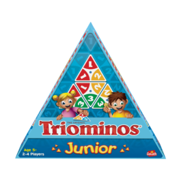 De voorkant van de doos van het strategische kinderspel Triominos Junior