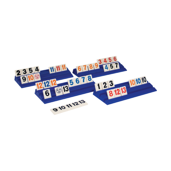 De plankjes en stenen van het strategische spel Rummikub XXL