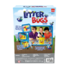 De achterkant van de doos van het kinderspel Litter Bugs