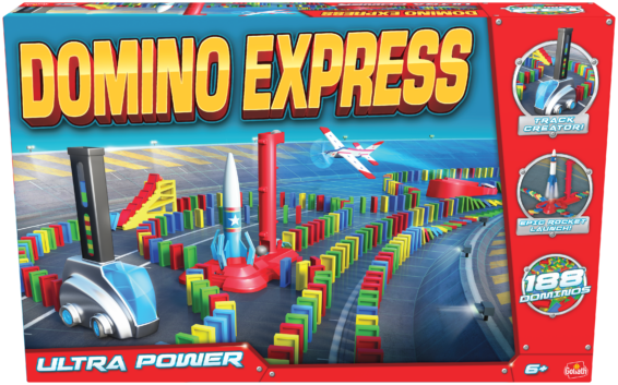 De voorkant van de doos van de Domino Express Ultra Power