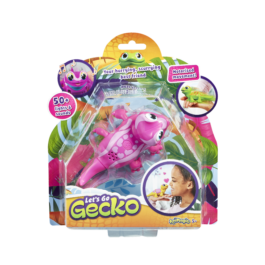 De voorkant van de verpakking van Let's Go Gecko Roze