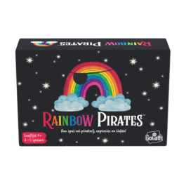 De voorkant van de doos van het strategische partyspel Rainbow Pirates