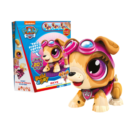 De doos en de speelgoedrobot Build a Bot Paw Patrol Skye