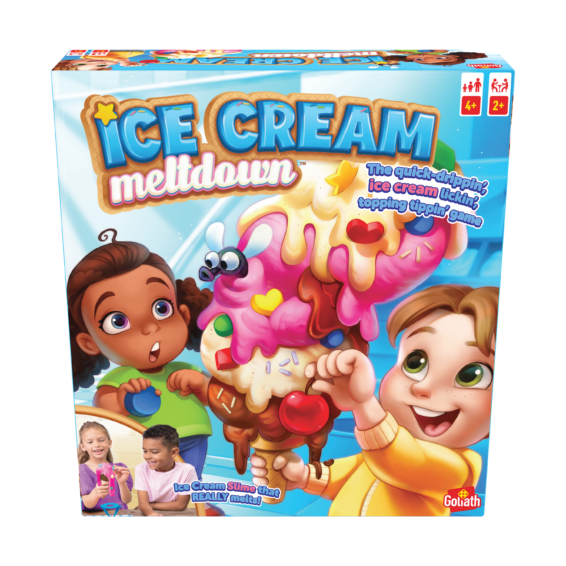 De voorkant van de doos van het kinderspel Ice Cream Meltdown