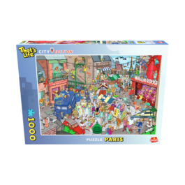 De voorkant van de doos van de That's Life City Edition Paris puzzel