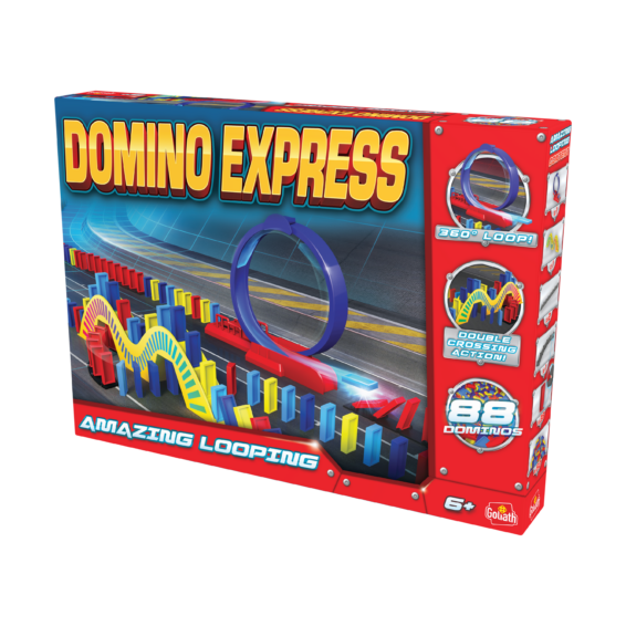 De doos van de Domino Express Amazing Looping vanuit een rechterhoek