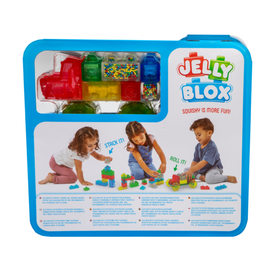 De achterkant van de doos van de Jelly Blox Truck Kit