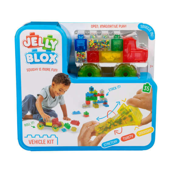 De voorkant van de doos van de Jelly Blox Truck Kit