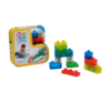 De doos en de zachte bouwblokken van de Jelly Blox Newbie Kit