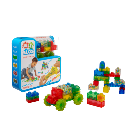 De doos en de bouwblokken van de Jelly Blox Truck Kit