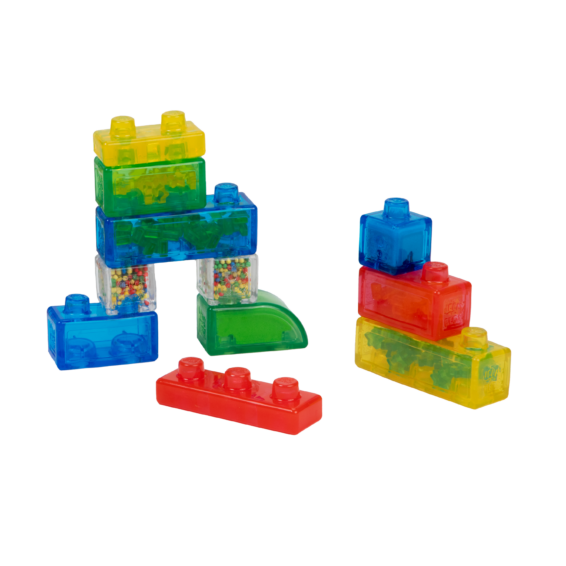 De zachte bouwblokken van de Jelly Blox Newbie Kit