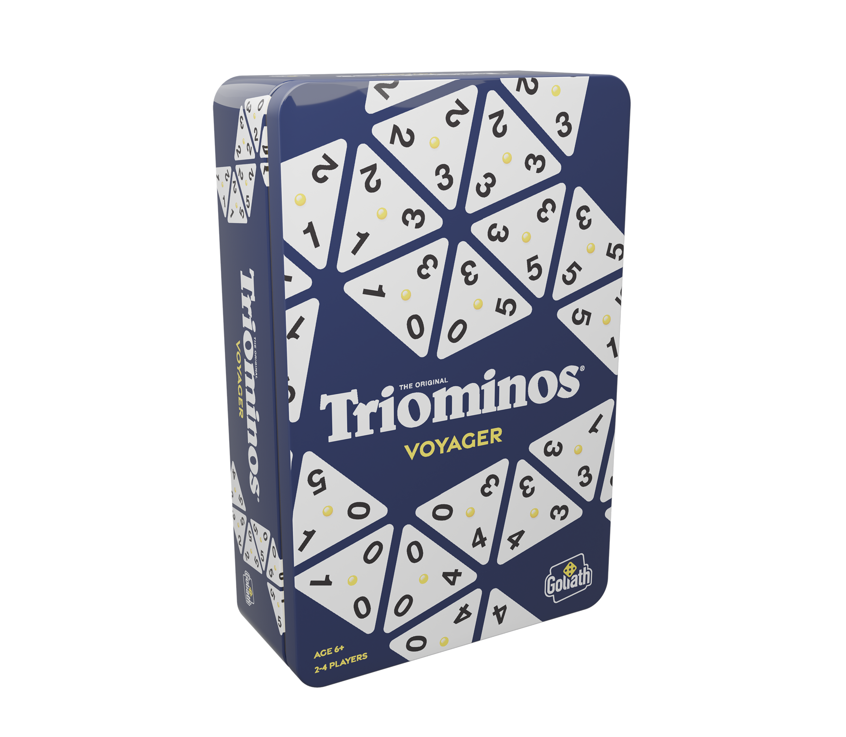 De doos van het strategische tegelspel Triominos Deluxe
