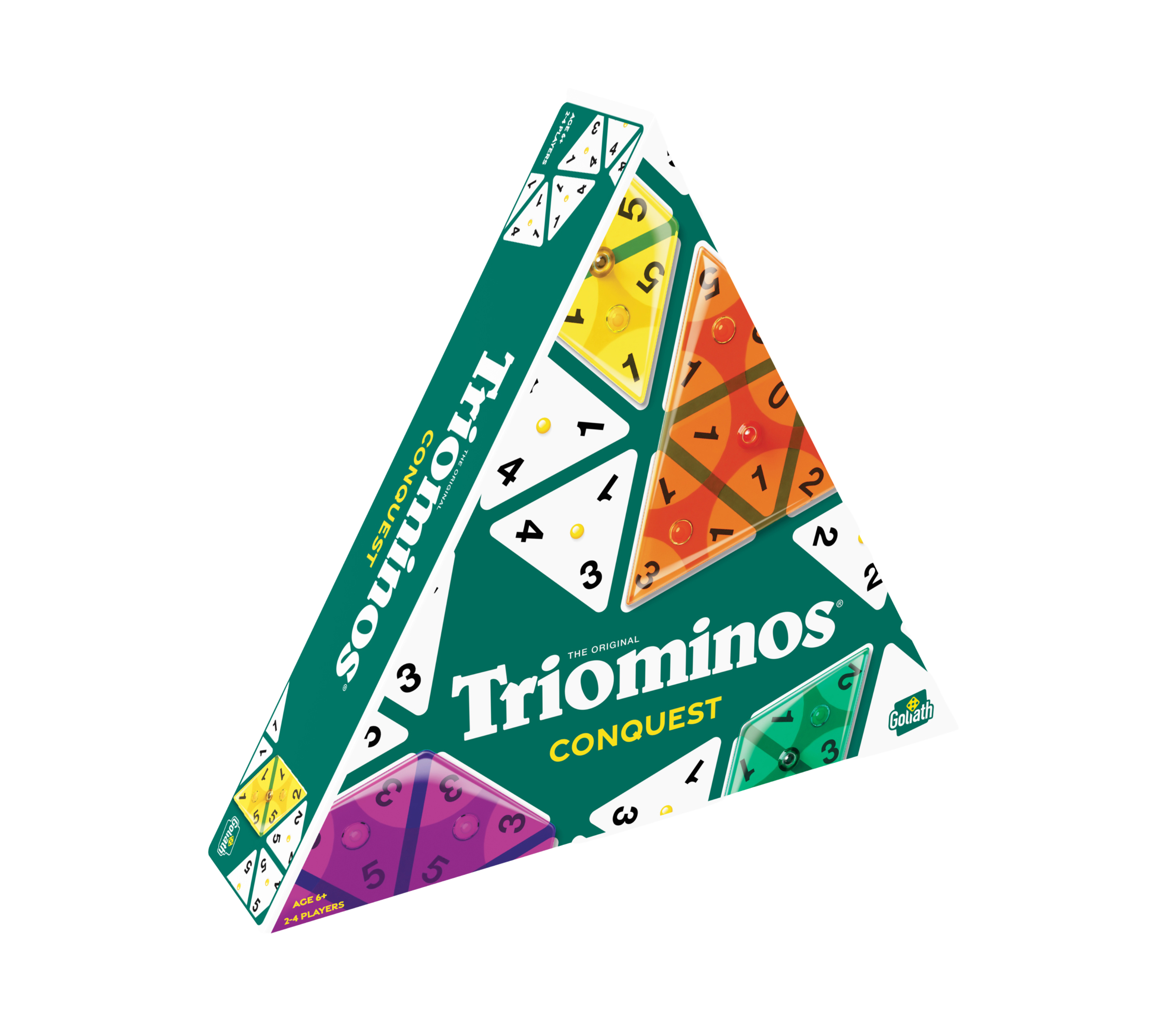De doos van het strategische tegelspel Triominos Deluxe
