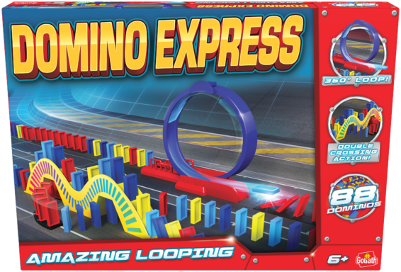 De voorkant van de doos van de Domino Express Amazing Looping