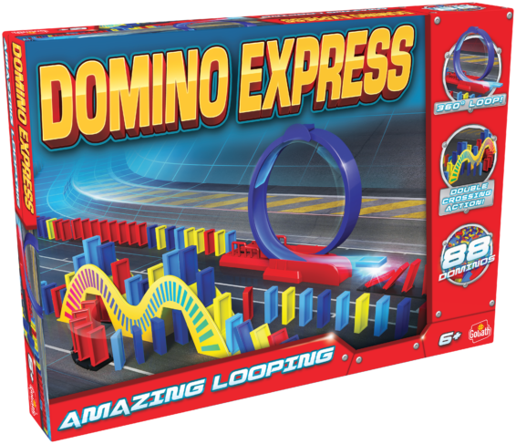 De doos van de Domino Express Amazing Looping vanuit een linkerhoek