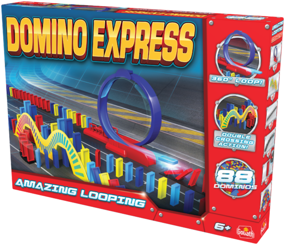 De doos van de Domino Express Amazing Looping vanuit een rechterhoek