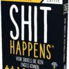 De doos van het kaartspel Shit Happens Pocket Editie vanuit een rechterhoek