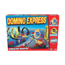 De voorkant van de doos van de Domino Express Crazy Race Refresh