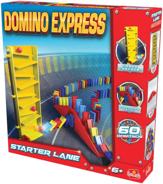 De doos van het speelgoed Domino Express Starter Lane Rechterhoek