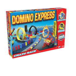De doos van Domino Express Crazy Race Refresh vanuit een linkerhoek