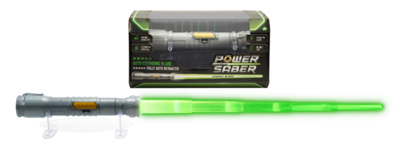 De doos en de uitgeschoven Power Saber Groen