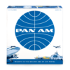 De voorkant van de doos van het familiespel Pan Am